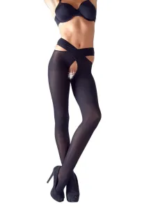 Panty met open kruis - Zwart