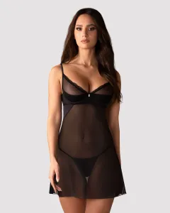 Obsessive - Stelisa Babydoll & String - Zwart