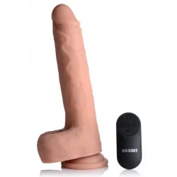 Vibrerende & Stotende Realistische XL Dildo Met Balzak - 17.8 cm
